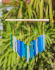 Glass Windchime 'Fish' - Blue