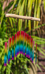 Glass Windchime Curved Rectangle - Rainbow