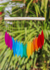 Glass Windchime 'Falling Leaves' - Rainbow