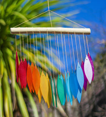 Glass Windchime 'Falling Leaves' - Rainbow
