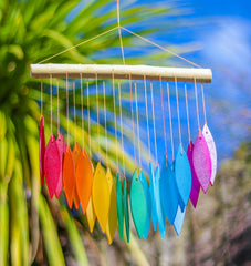 Glass Windchime 'Falling Leaves' - Rainbow