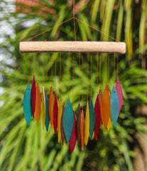 Glass Windchime 'Falling Leaves' - Assorted