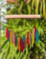 Glass Windchime 'Falling Leaves' - Assorted