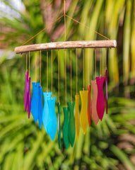 Glass Windchime 'Fish' - Rainbow