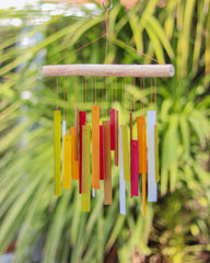 Glass Windchime 'Simple Rectangle' - Sunset