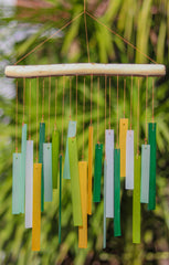 Glass Windchime 'Simple Rectangle' - Greenish