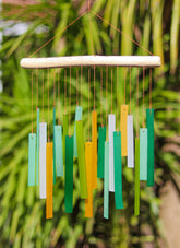 Glass Windchime 'Simple Rectangle' - Greenish