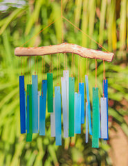 Glass Windchime 'Simple Rectangle' - Turquoise