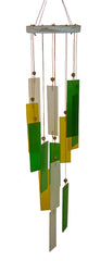 Glass Windchime Spiral Rectangle - Greenish