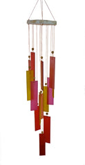 Glass Windchime Spiral Rectangle - Pinky
