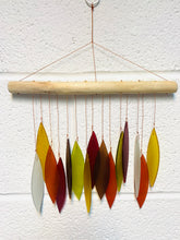 Small Glass Windchime 'Leaves' - Sunset