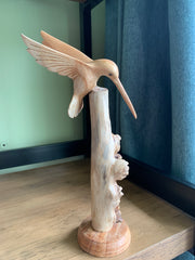 Parasite Wood Hummingbird Statue