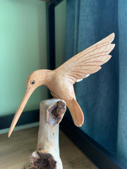 Parasite Wood Hummingbird Statue