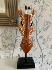 Mask on Plinth - Natural Giraffe, Various Sizes