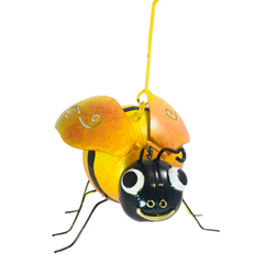 Hand-painted Bee Hanging- Yellow & Black Metal
