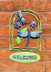 Multicoloured Metal Butterfly Welcome Sign