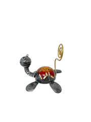 Painted Metal Turtle Photo Holder