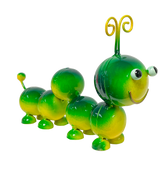 Painted Metal Caterpillar - Green