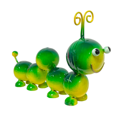 Painted Metal Caterpillar - Green