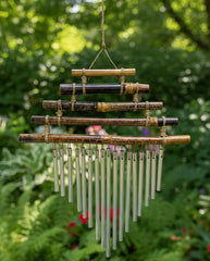 Tiered Bamboo Iron Wind Chime