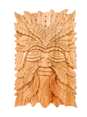 Green Man Wall Plaque Natural