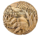 Circle Elephant Family Wall Plaque