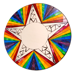 Mosaic Mirror with Star and Rainbow