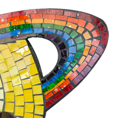 Mosaic Wall Plaque Happy Face with Rainbow