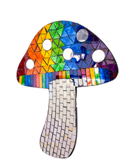 Mosaic Wall Plaque Rainbow Mushroom