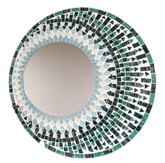 Mosaic Mirror Abstract Turquoise - 40cm