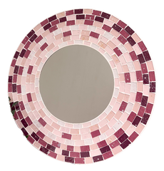 Mosaic Mirror Circular Pink / Purple - 40cm