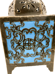 Moroccan Style Lamp Square Turquoise