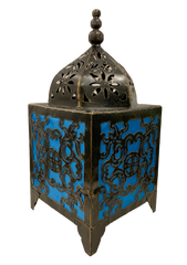 Moroccan Style Lamp Square Turquoise