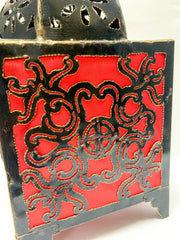 Moroccan Style Lamp Square Red