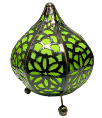 Moroccan Lamp with Top Green
