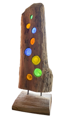 Wood Decoration With Glass 80cm