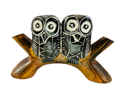 Double Owls on Log