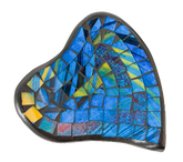 Abstract Heart Mosaic Bowl Set of Four - Blue