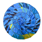 Round Mosaic Coaster Set of Four - Blue