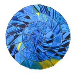 Round Mosaic Coaster Set of Four - Blue