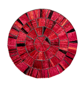 Round Mosaic Coaster Set of Four - Red