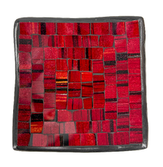Square Mosaic Bowl Set of Four - Red
