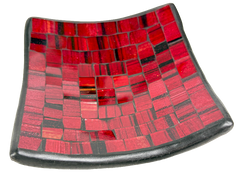 Square Mosaic Bowl Set of Four - Red
