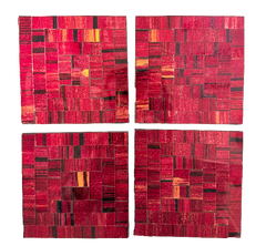 Square Mosaic Coaster Set of Four - Red