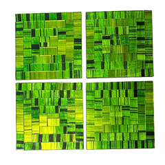Square Mosaic Coaster Set of Four - Green