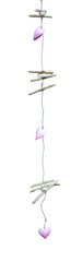 Heart/Driftwood Hanger - Pink