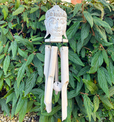 White Buddha Bamboo Windchime