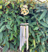 White Gold Omkara Symbol Bamboo Wind Chime
