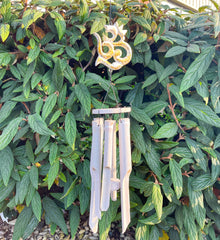 White Gold Omkara Symbol Bamboo Wind Chime