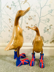 Bamboo Root Ducks with British Flag Painted Boots